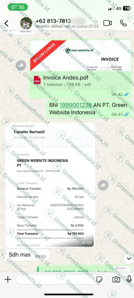 Bukti Transfer Klien 4
