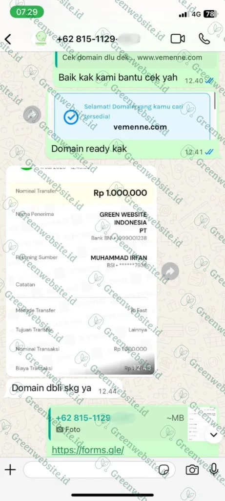 Bukti Transfer Klien 2