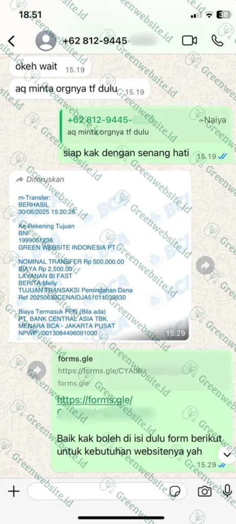 Bukti Transfer Klien 7