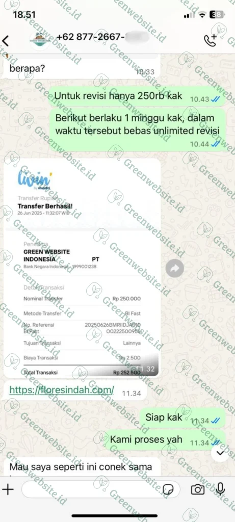 Bukti Transfer Klien 6